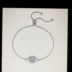 Antian Accesorio™ Evil Eye Zirconia Silver Plated Bracelet